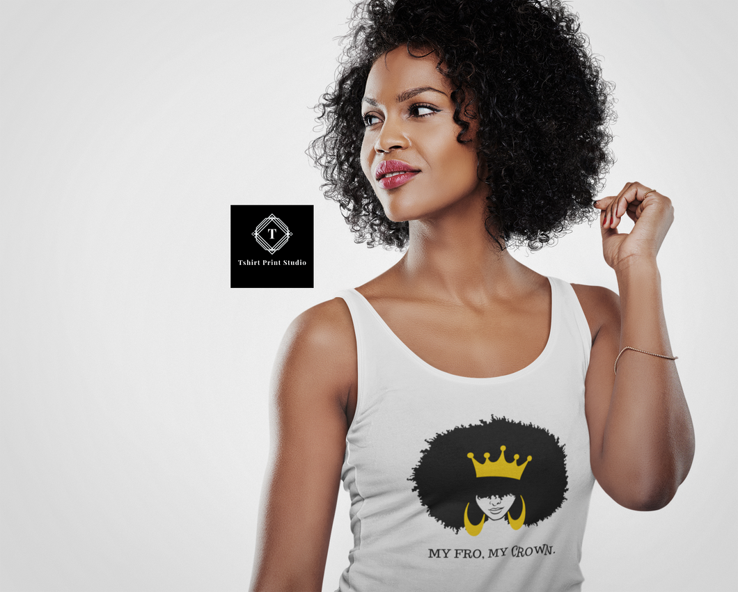 MY FRO, MY CROWN RACER-BACK TANK